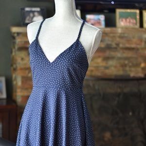 Navy blue with polka dot dress.